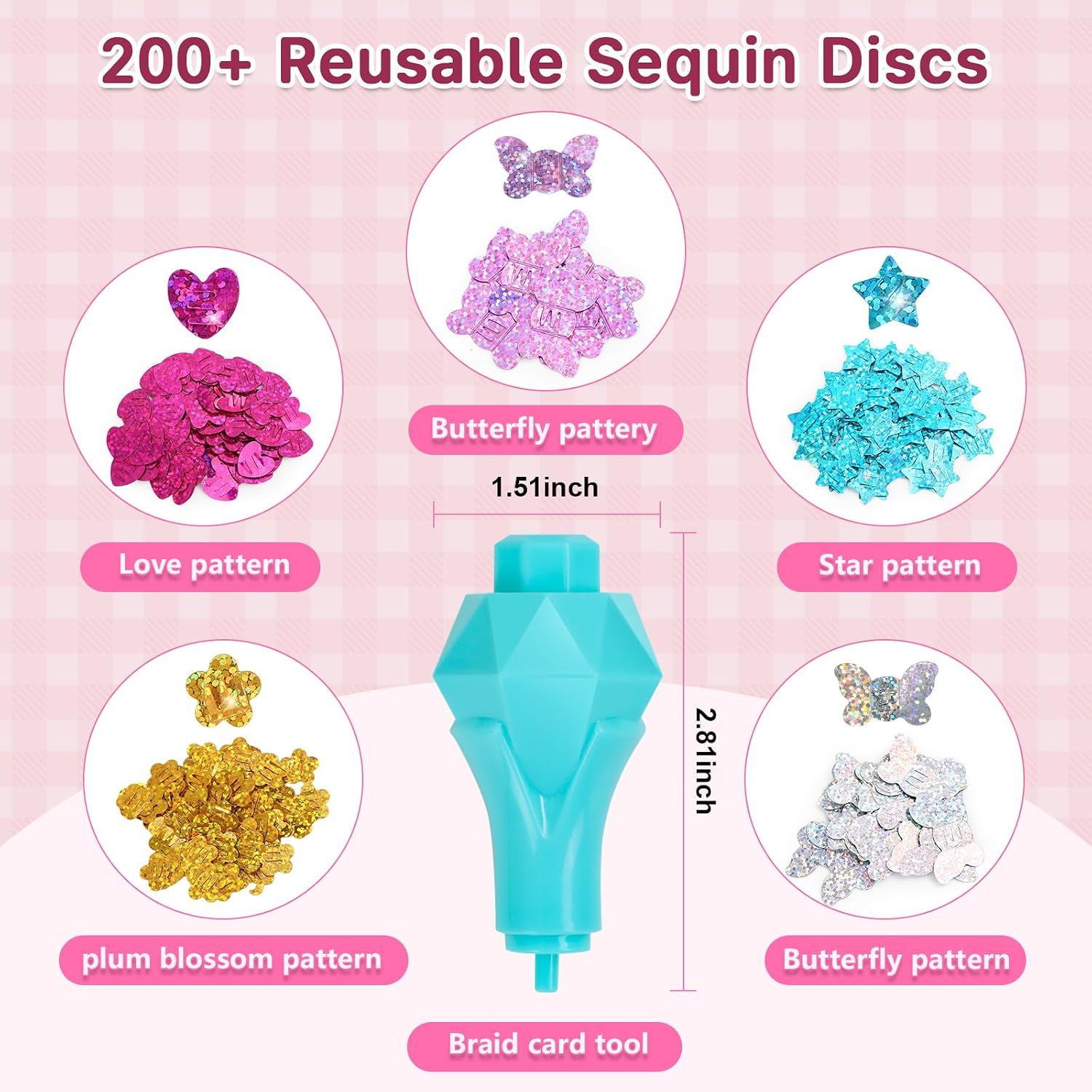 Thumbnail 5 de WooWee Hair Gem Stamper Kit — Sparkling Hair Jewels Styling Tool for Girls (Reusable Glitter Sequins)