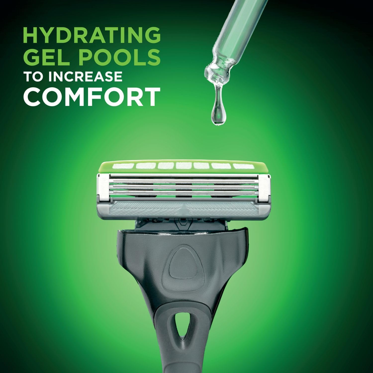 Detalle de Wilkinson Sword Hydro 3 Razor for Men with Carbon-Coated Blades, Hydrating Gel & Skin Guards – 5 Refills