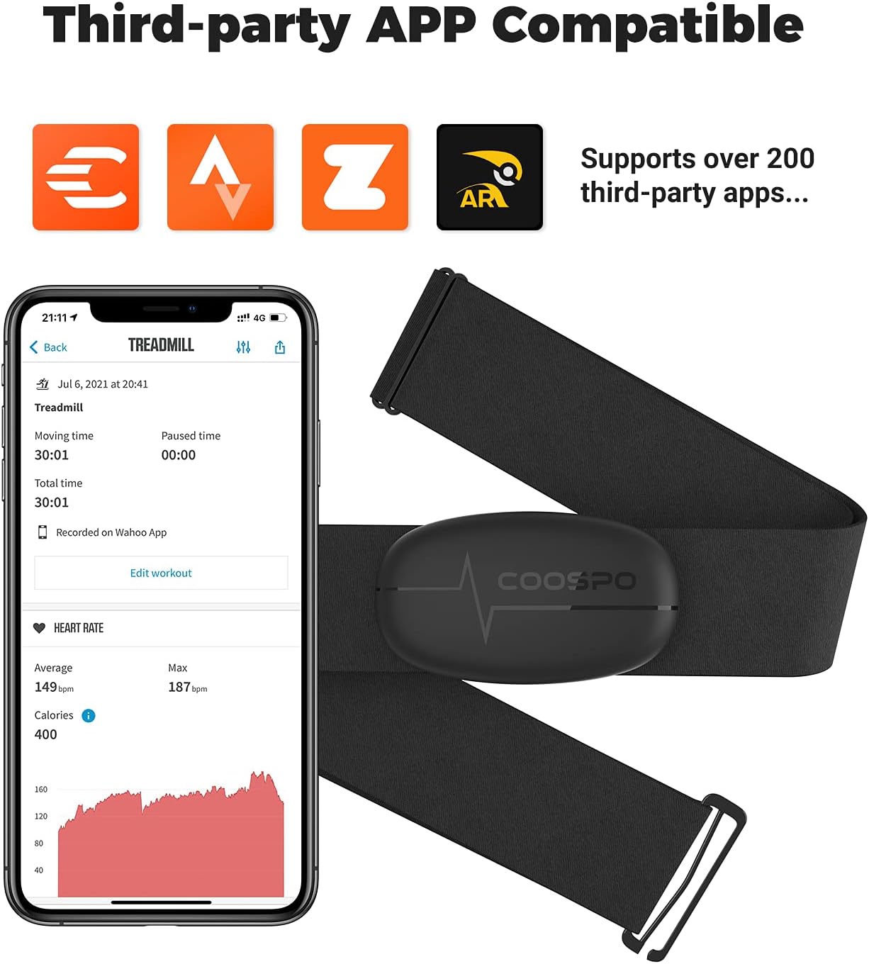 Thumbnail 2 de COOSPO H6 chest heart rate monitor 1 ANT+