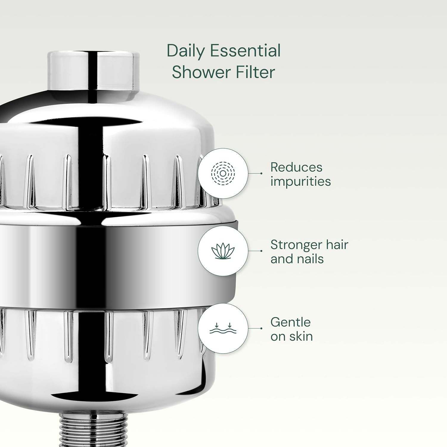Detalle de AquaBliss SF220 High Output Shower Filter, Chrome, Replaceable Three-Stage Cartridge