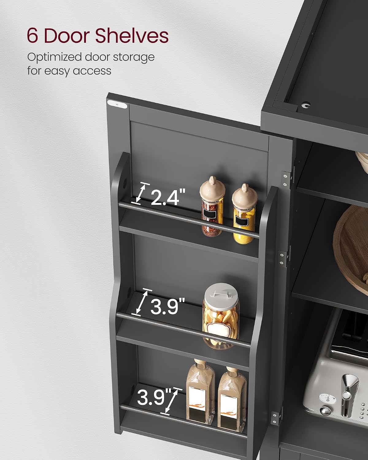 Detalle de VASAGLE Pantry Cabinet UBBC561B12
