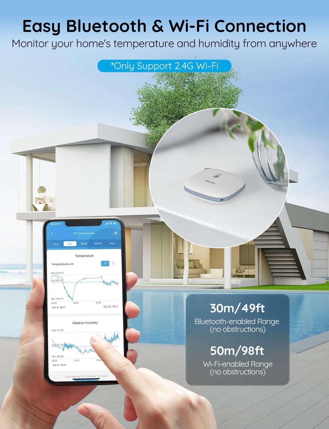 Detalle 2 de Govee WiFi Room Thermometer Hygrometer 50m