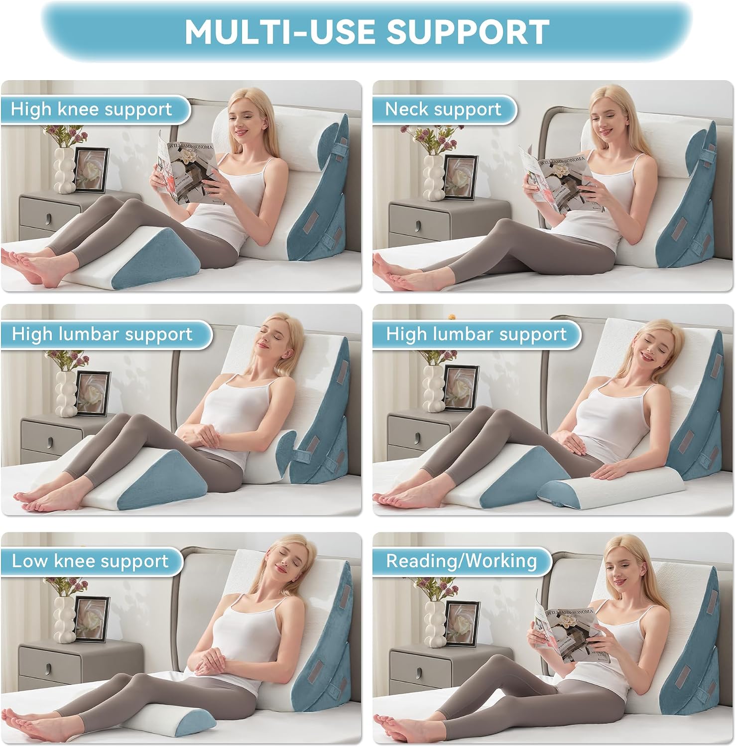 Thumbnail 6 de Kingfun 4-Pc Orthopedic Wedge Pillow Set ⚙