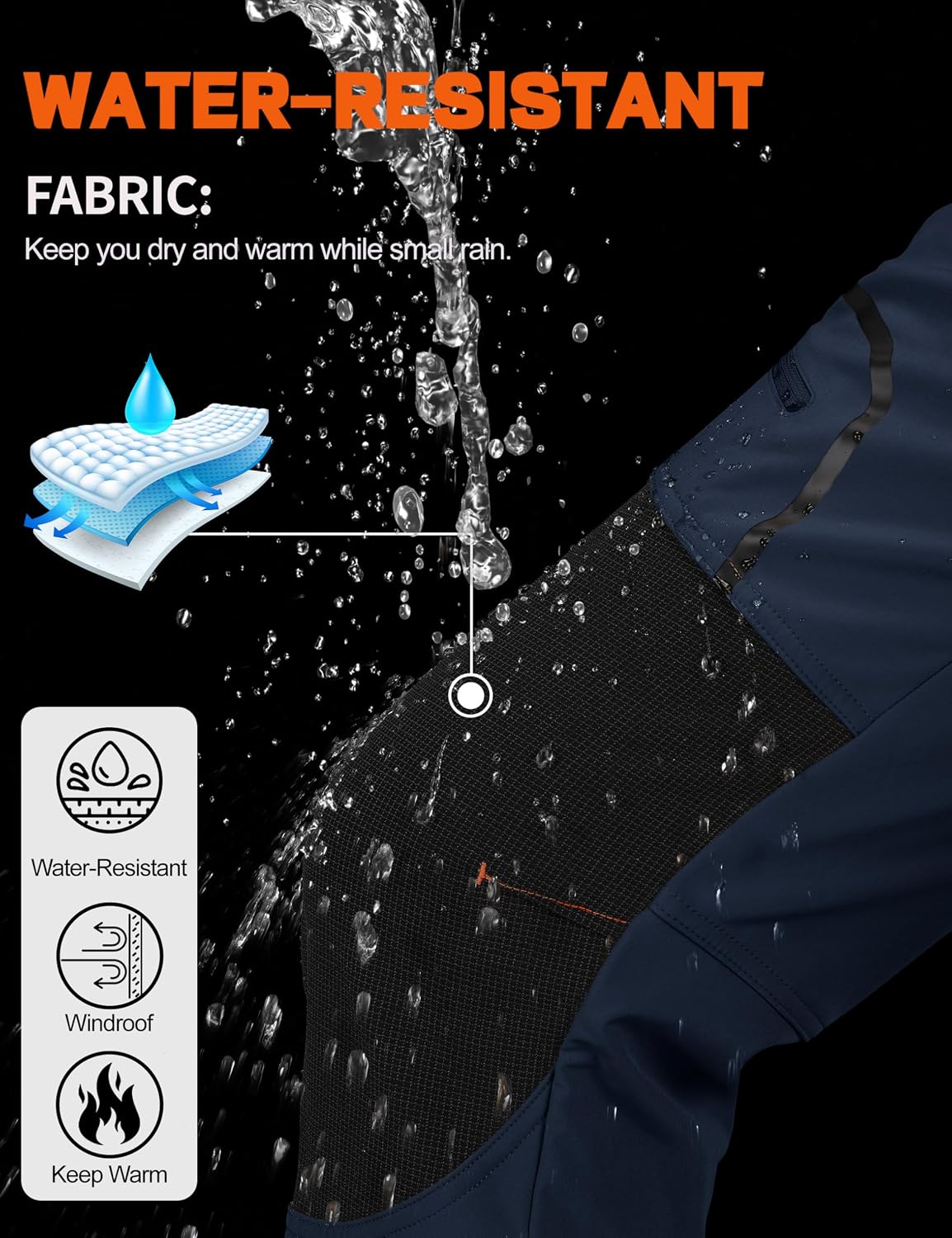 Detalle de TACVASEN hiking trousers, water-resistant fleece