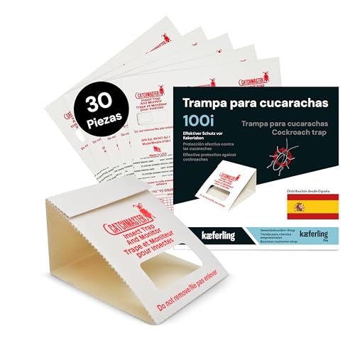 Catchmaster 100i – Trampas adhesivas para cucarachas (30 unidades) sin toxinas ni biocidas