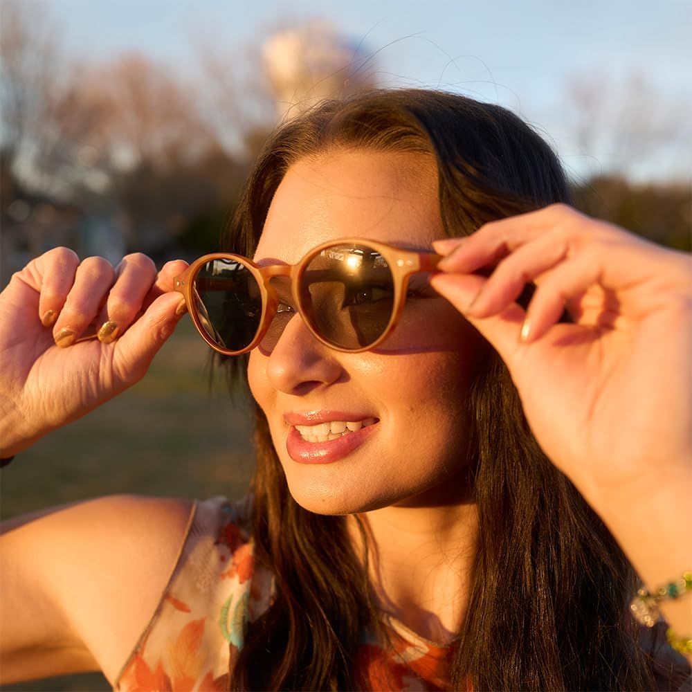 Detalle 2 de ZENOTTIC Sonnenbrille Polarisiert Rund Retro – UV 400 Schutz, Vintage Rahmen für Damen und Herren