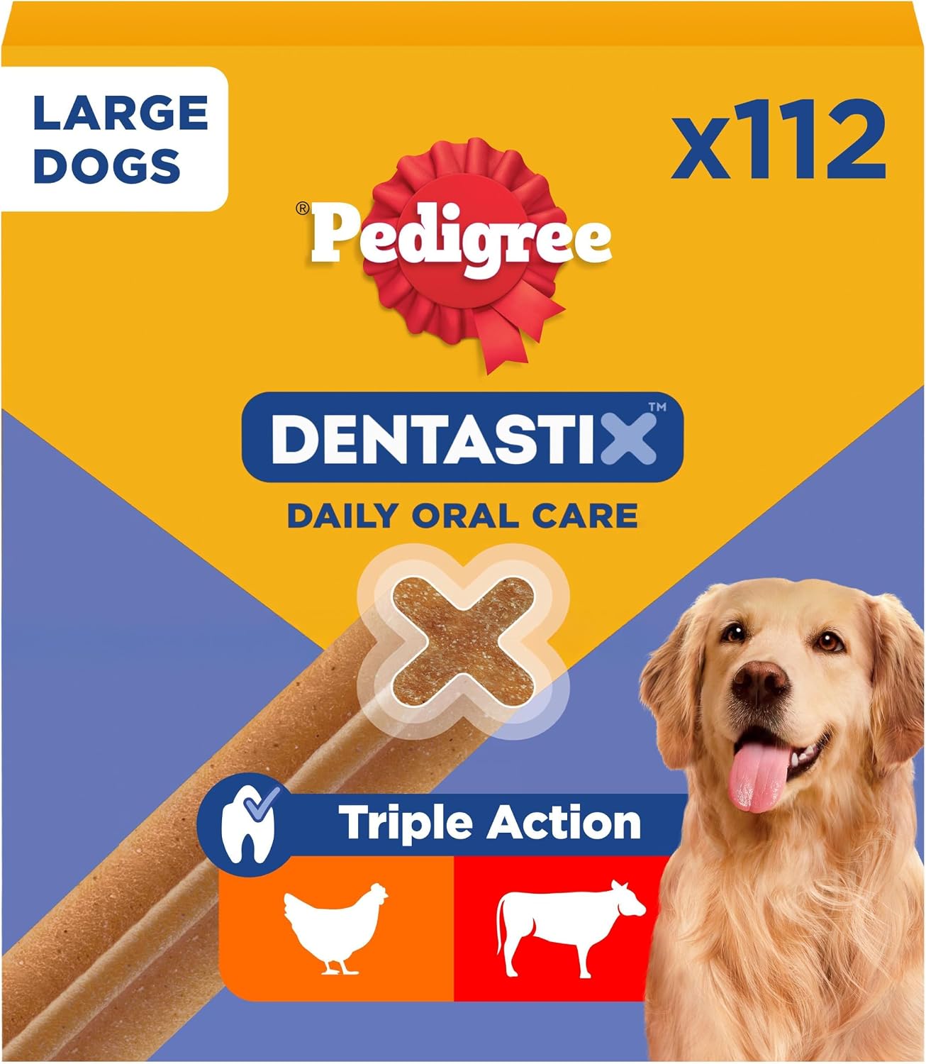 Pedigree DENTASTIX - Dental Dog Chews for Adult Large Dogs (25kg+) | Megapack 4 x 28 Sticks