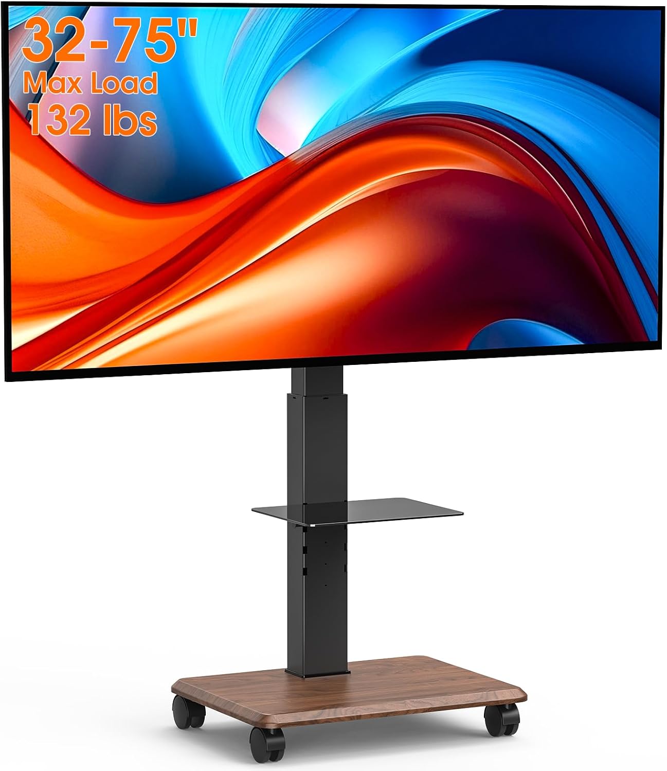 Detalle de Xyndyx Rolling TV Stand, 32–75-Inch TVs