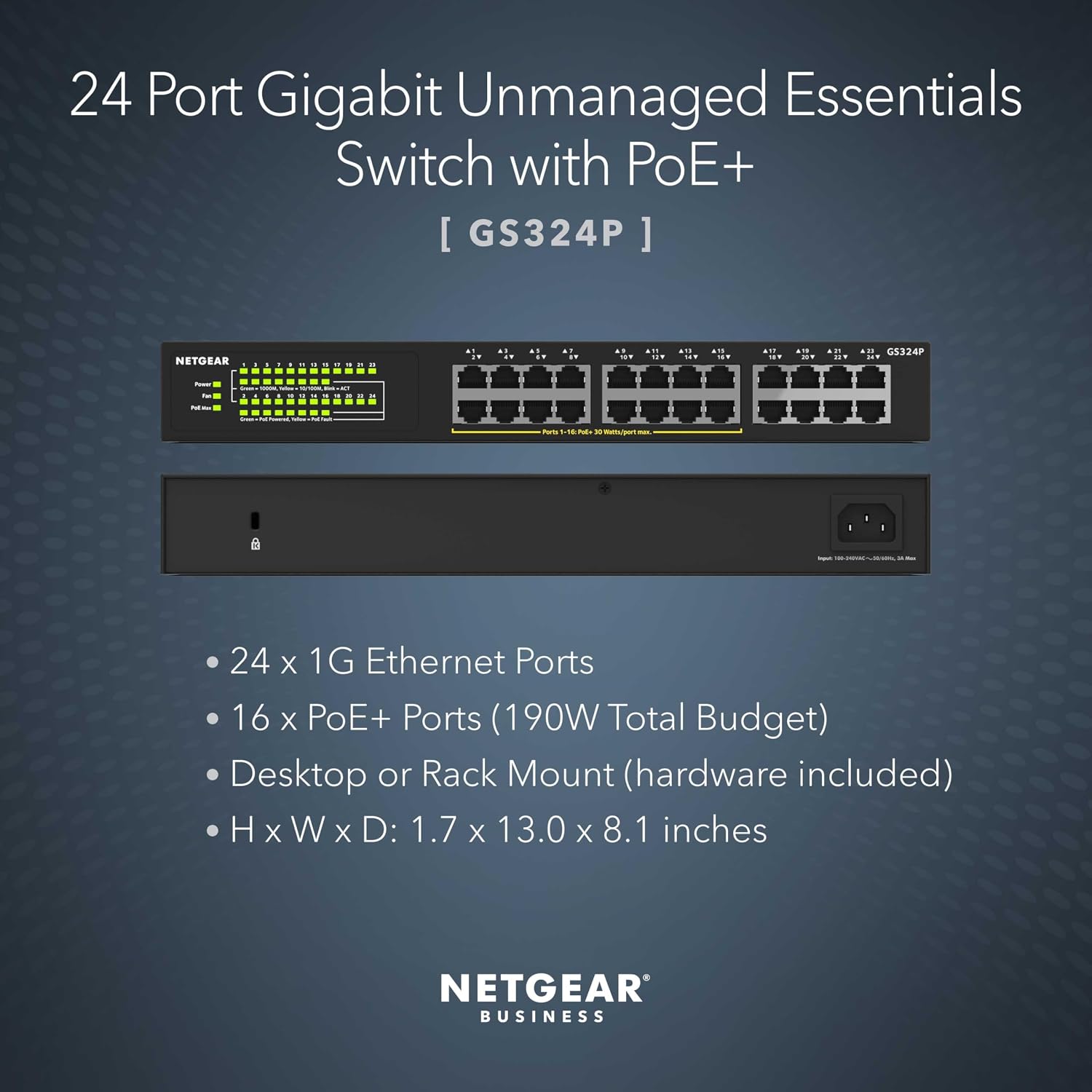 Detalle 2 de NETGEAR Unmanaged Gigabit Ethernet Switch 24-Port