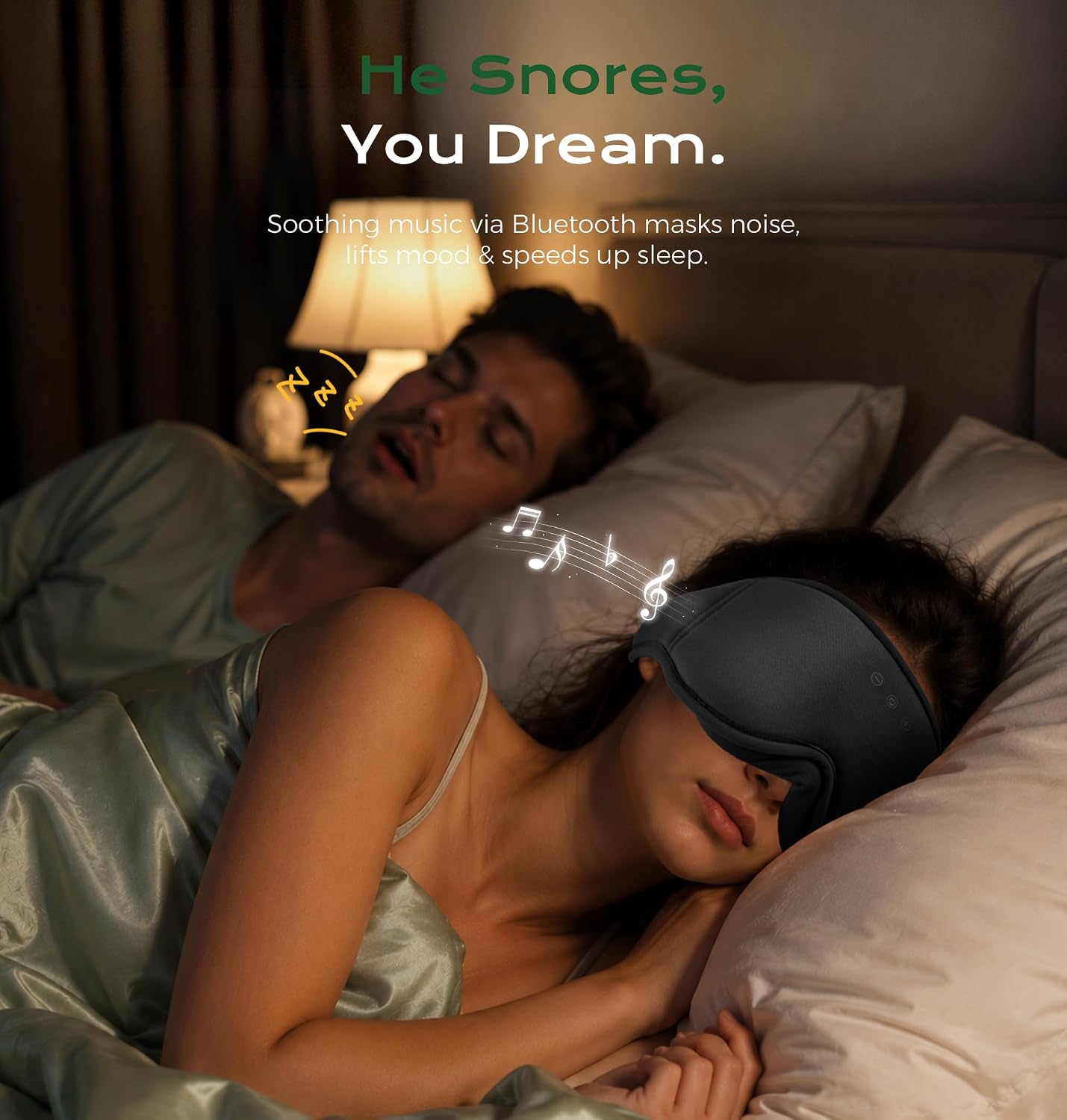 Detalle 2 de MUSICOZY Sleep Mask Headphones 100% Blackout