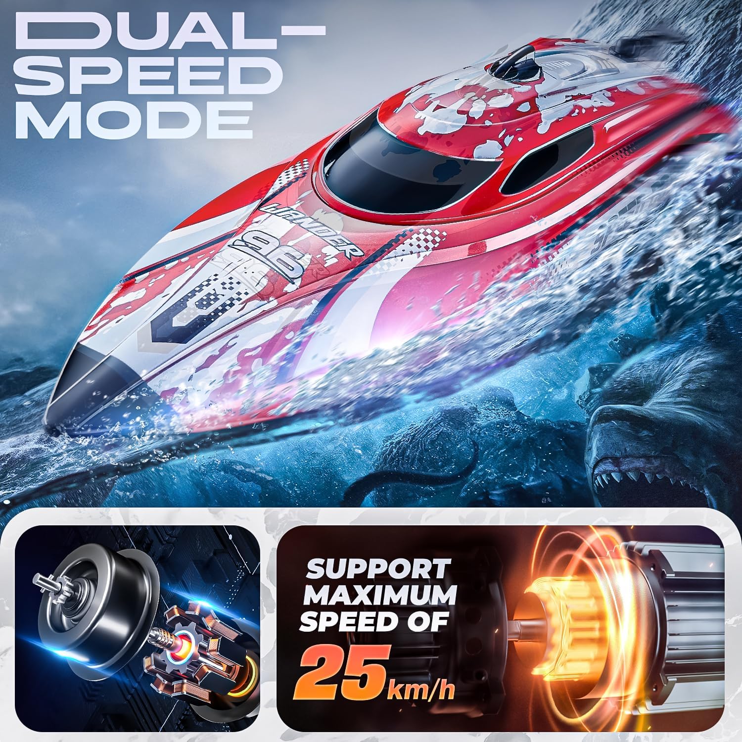 Thumbnail 1 de BEZGAR RC Boat 12-inch