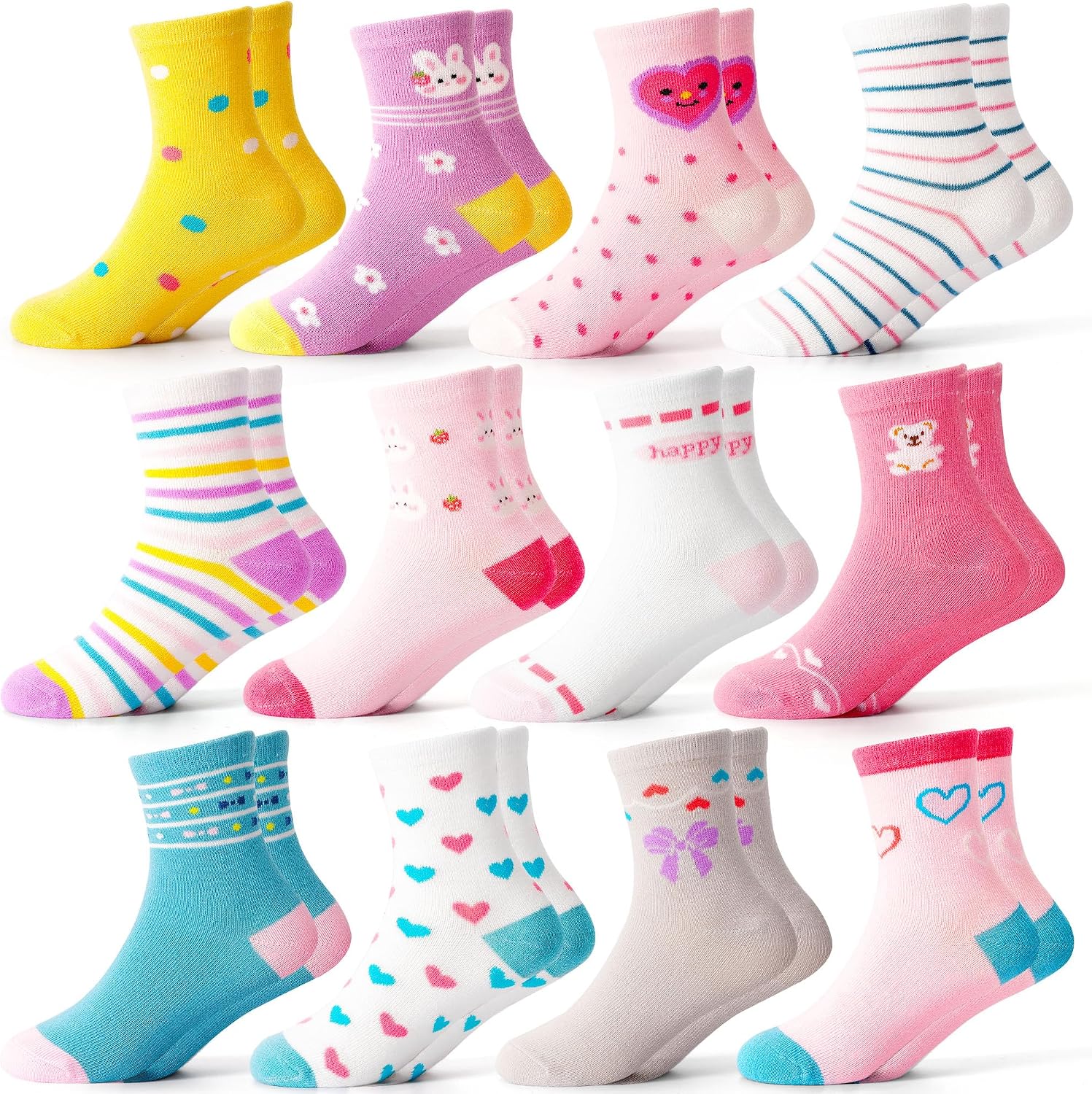 LAETBBE Mädchen Socken 12 Paar