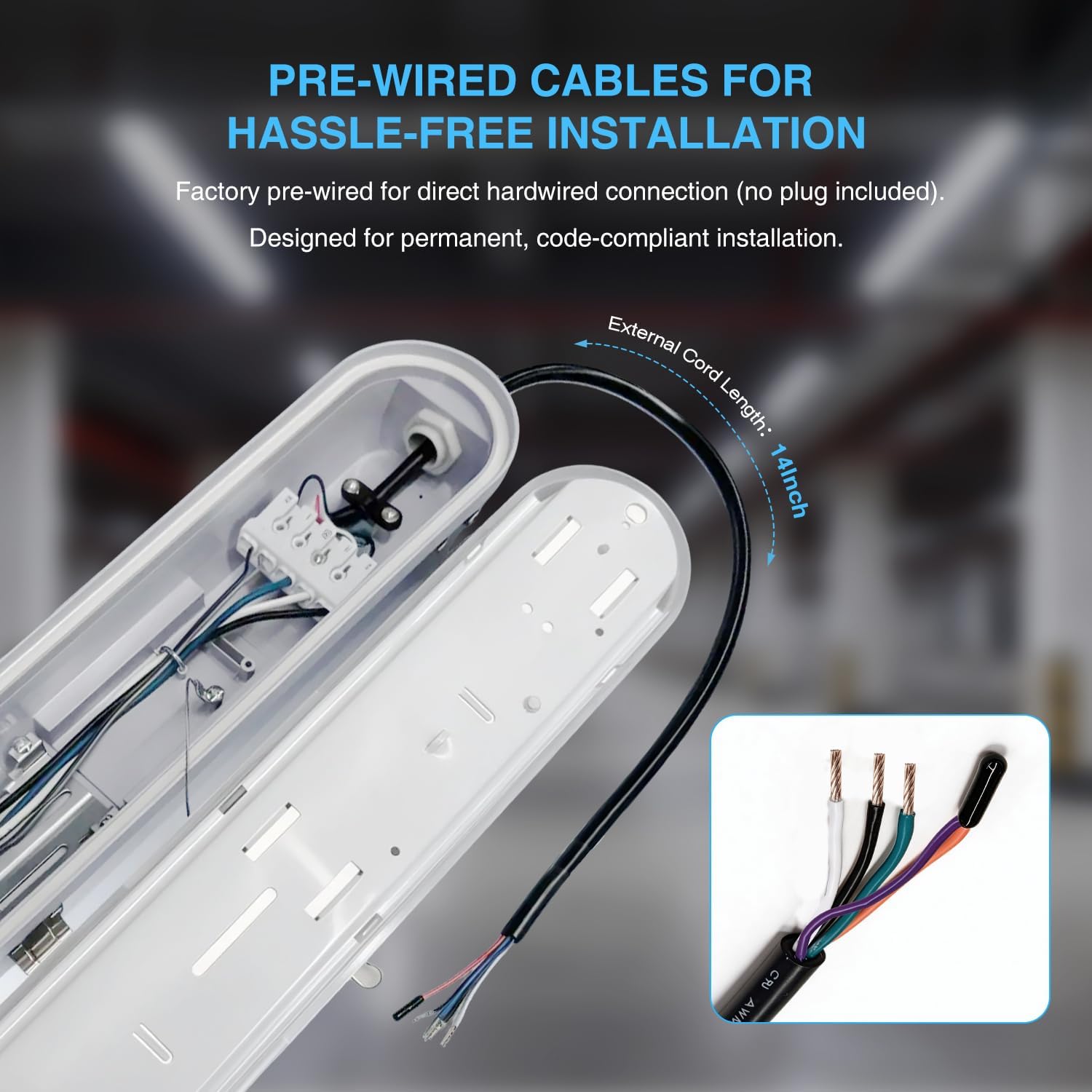 Thumbnail 6 de G GJIA GGJIA-H2515 4 ft LED Vapour-Tight Light, 4-Pack, IP65