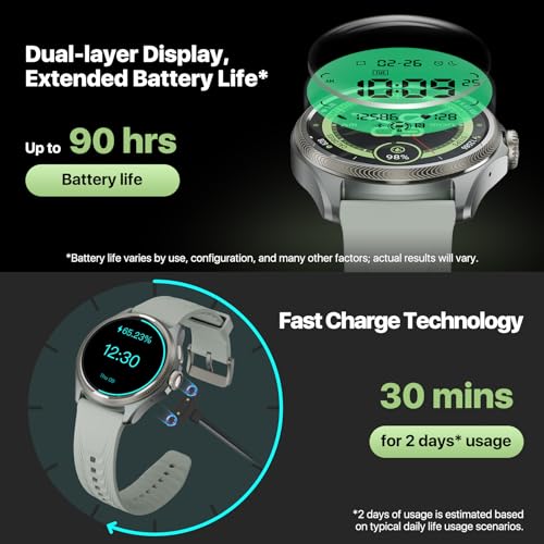 Thumbnail 3 de TicWatch Pro 5 Enduro Smartwatch for Men – 1.43" Android Wear OS with 90 Hrs Battery and 110+ Workout Modes