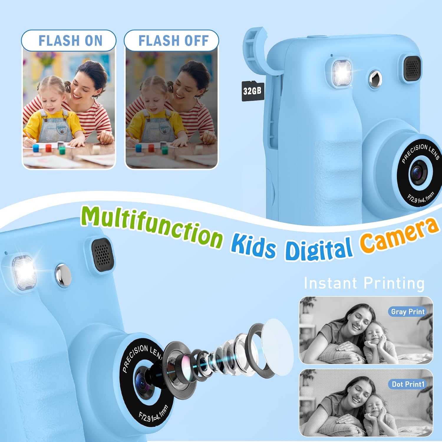 Thumbnail 4 de Yidoroye Kids Instant Print Camera 32GB