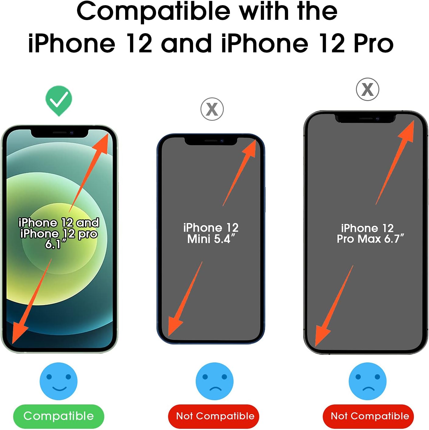 Detalle de amFilm OneTouch Tempered Glass Screen Protector for iPhone 12/12 Pro, 2-Pack