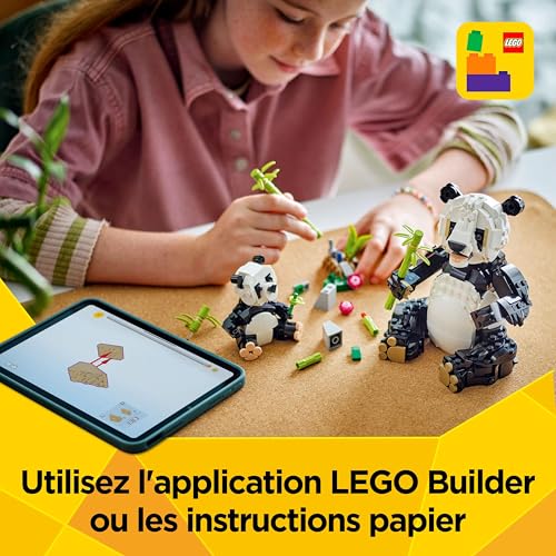 Detalle de LEGO Creator 3-en-1 Animaux Sauvages : la Famille de Pandas – Jouet de Construction transformable