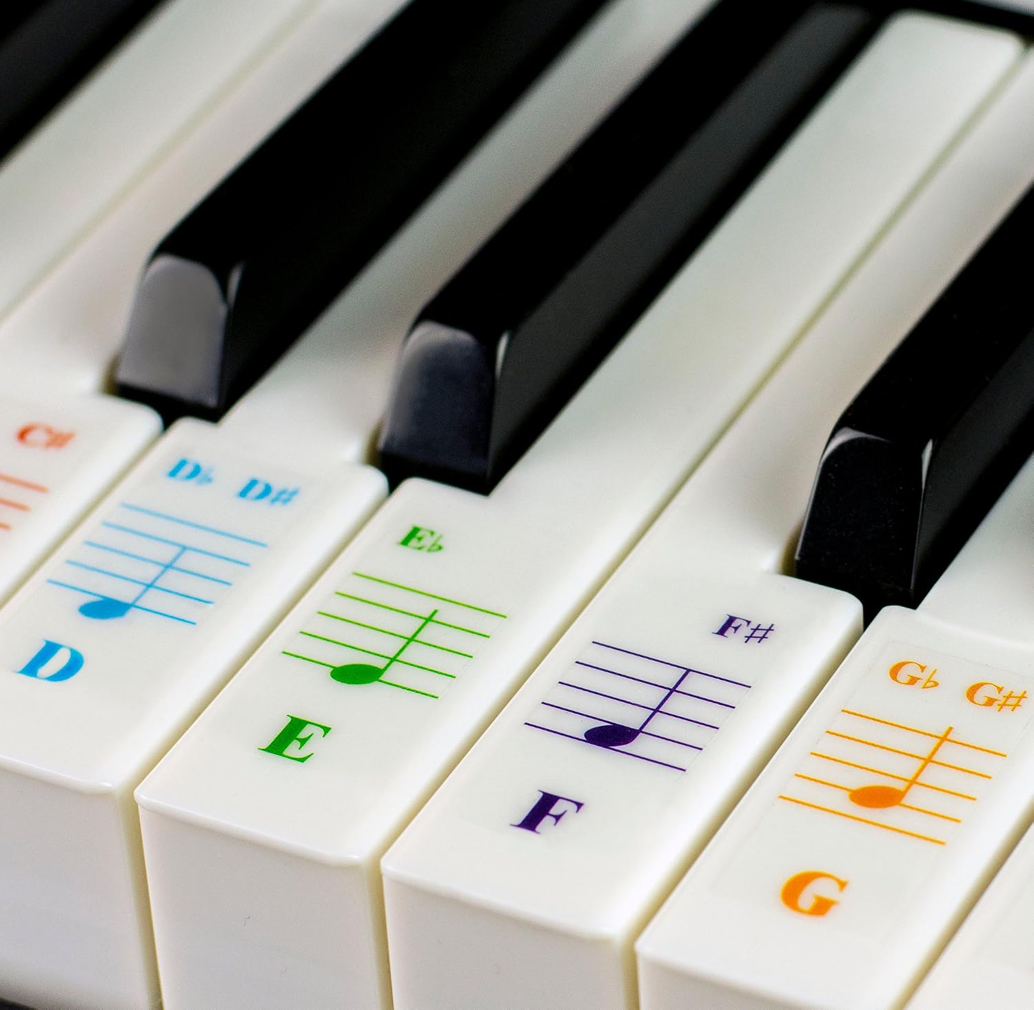Detalle de QMG Piano Keyboard Stickers, Transparent Vinyl