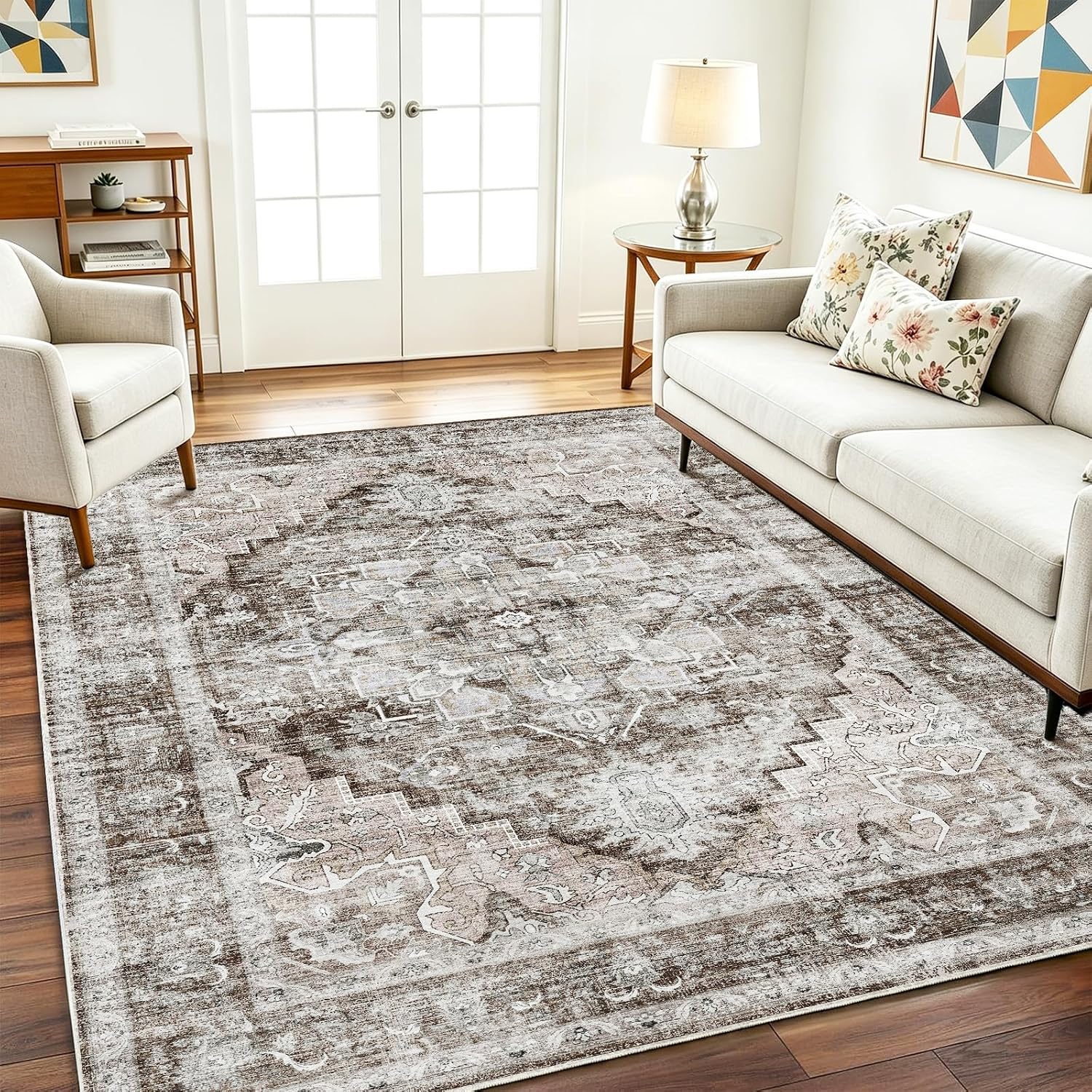 Detalle 2 de CHAMPLANT 9x12 Washable Boho Floral Rug