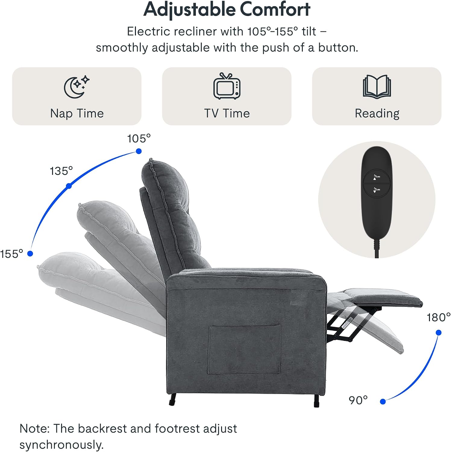 Detalle de FLEXISPOT Sillón Relax Eléctrico Reclinable con Respaldo 🛋