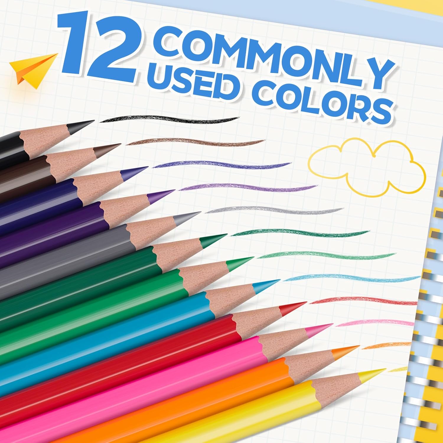 Detalle de 240 Count Colored Pencils Bulk for Classroom – 12 Vibrant Colors, Pre-Sharpened with 24 Sharpeners