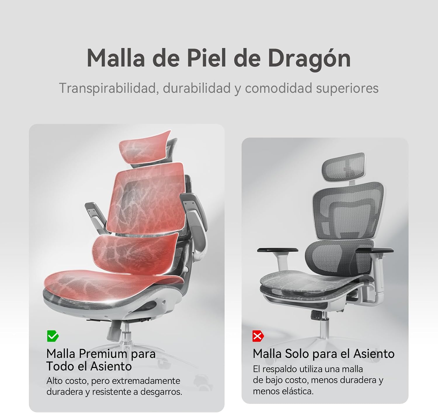 Detalle 2 de SIHOO M59AS sedia da ufficio ergonomica con braccioli 3D ribaltabili e doppio schienale