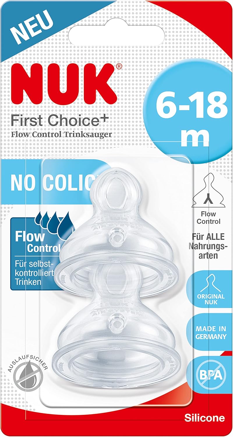 Thumbnail 4 de NUK First Choice Babyflaschensauger (ab 6+ Monaten) Anti-Kolik, Silikon – klein, 2 Stück