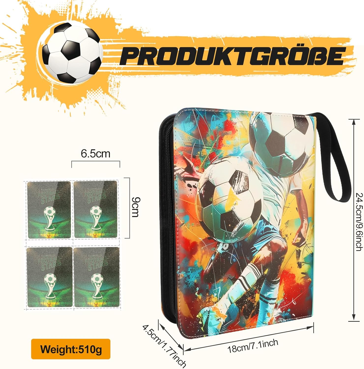 Thumbnail 1 de Fussball Sammelalbum Karten Ordner 400 Kartenkapazität