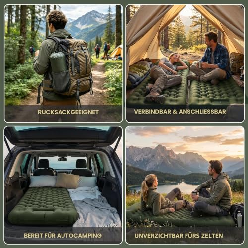 Thumbnail 6 de BLUEVER Aufblasbare Schlafmatte Extra Breit mit Fußpumpe – komfortable Campingmatte