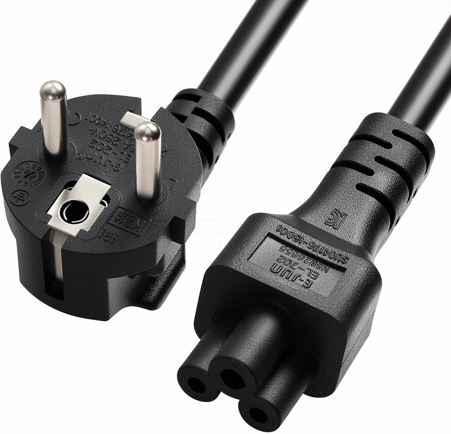 Detalle de DRRI strömkabel med IEC C13, CEE7/7 Schuko och 1,8 m längd