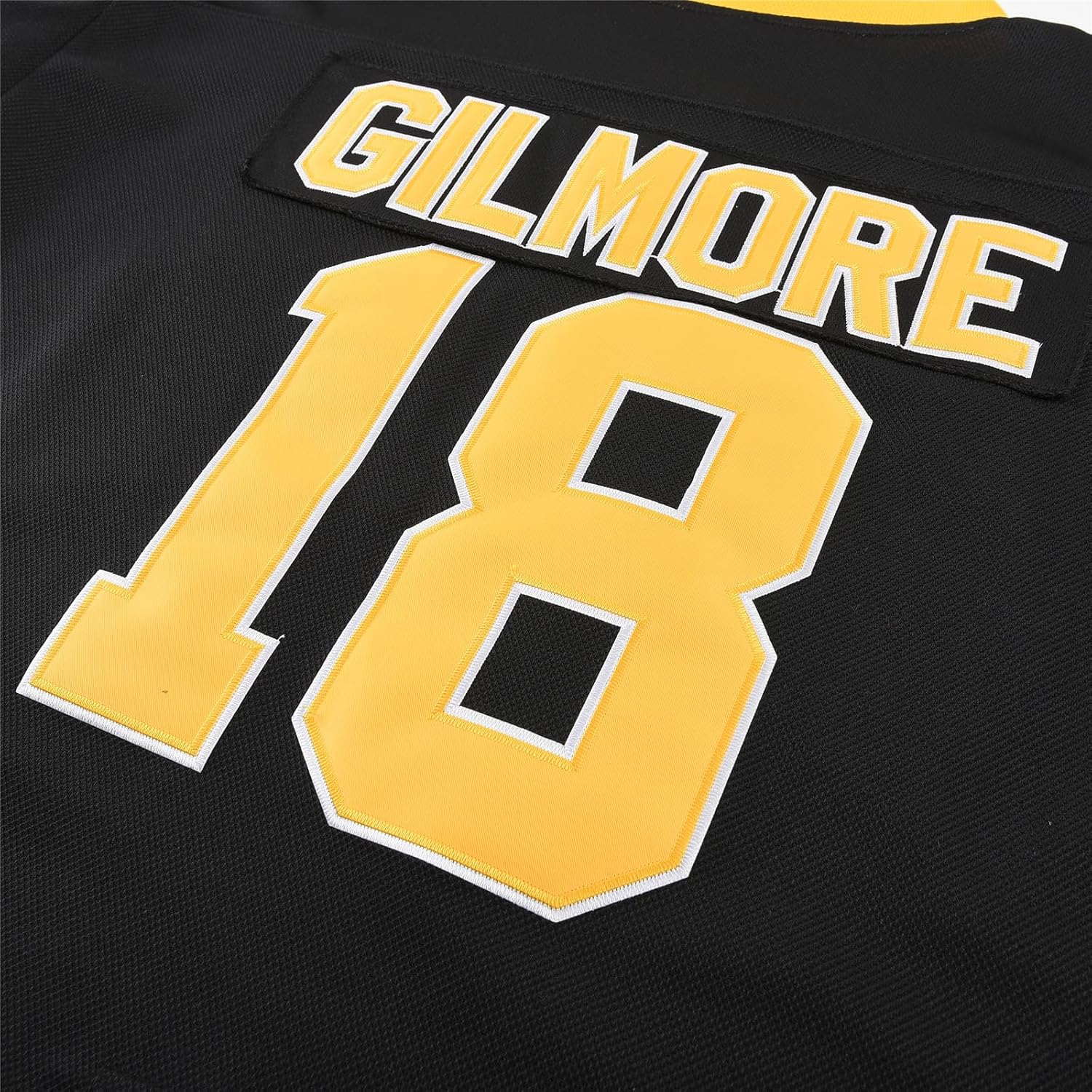 Detalle 2 de cridpop Happy Gilmore 18 Men's Hockey Jersey, Black Polyester Mesh