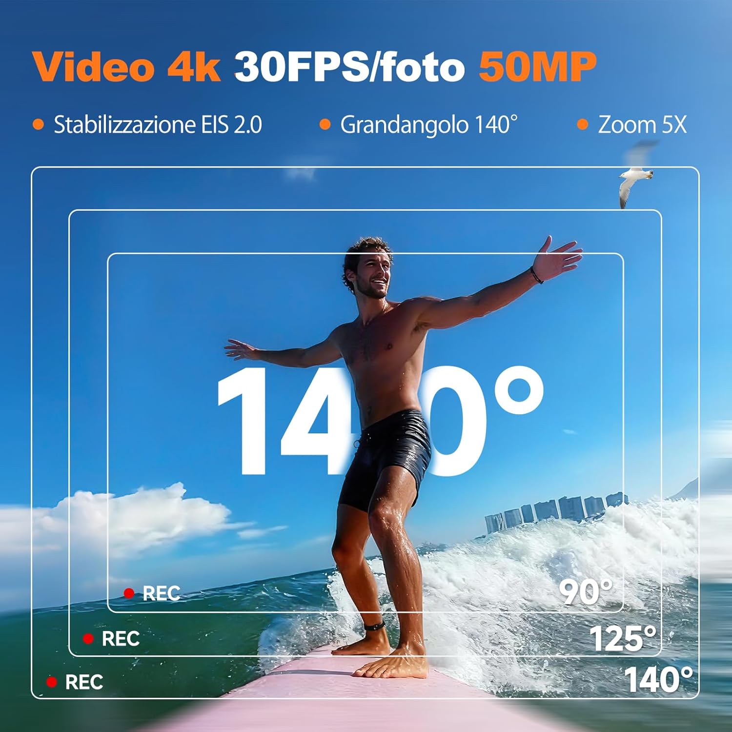 Thumbnail 1 de SVBONY SVGo2 4K Fotocamera Subacquea: foto e video 4K fino a 30 m di profondità con doppia batteria