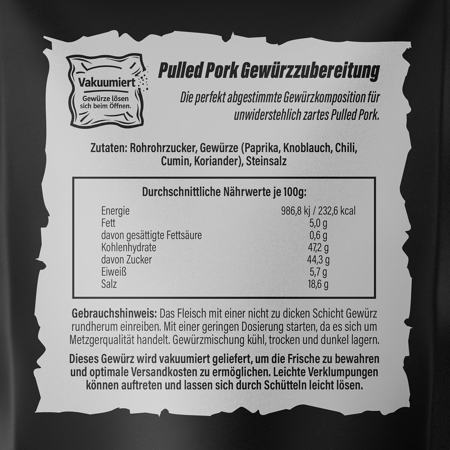 Detalle 2 de WAT NE WÜRZE Pulled Pork Rub Gewürzmischung 750 g – BBQ Gewürz für Pulled Pork aus Schweineschulter oder Schweinenacken