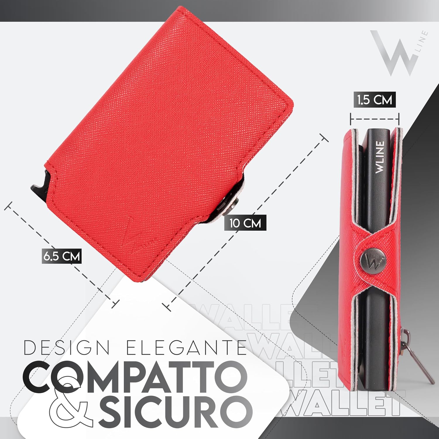 Detalle 2 de WLine Portafoglio Donna Piccolo con Zip 1,5 cm