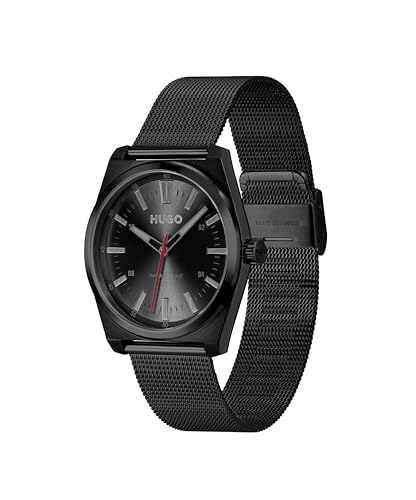 Detalle 2 de HUGO #Ark 1530440, reloj de cuarzo para hombre con brazalete milanés negro