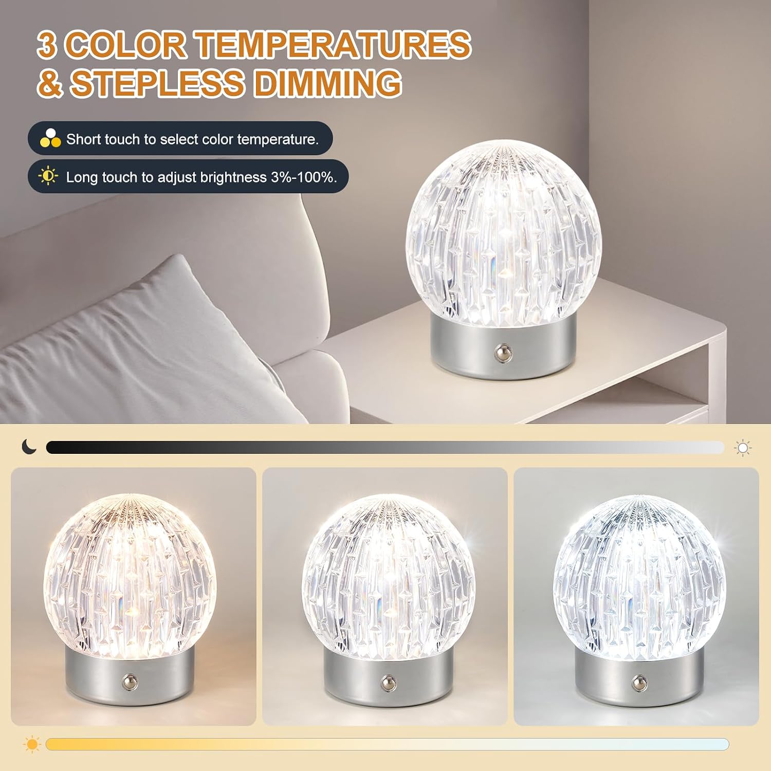 Detalle de HARPER LIVING table lamp, rechargeable battery 1000mAh
