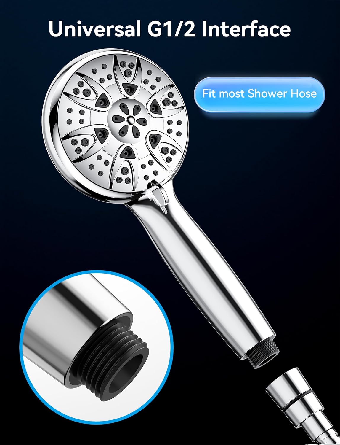 Thumbnail 6 de dothnix Shower Head with Hose 1.5m – High Pressure, 5 Spray Modes