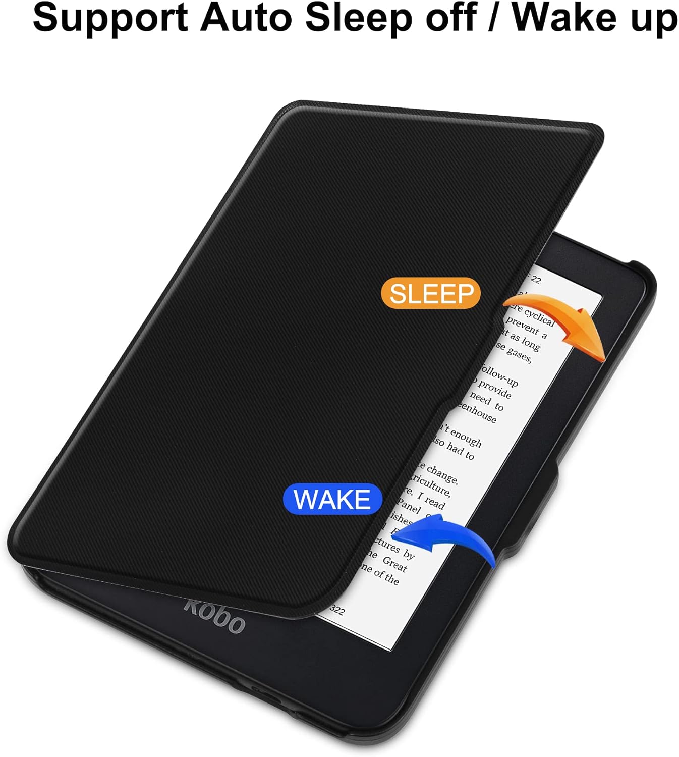 Detalle de HGWALP Slimshell Tasche für Kobo Clara 2E 2022 – ultradünn, PU, Sleep/Wake