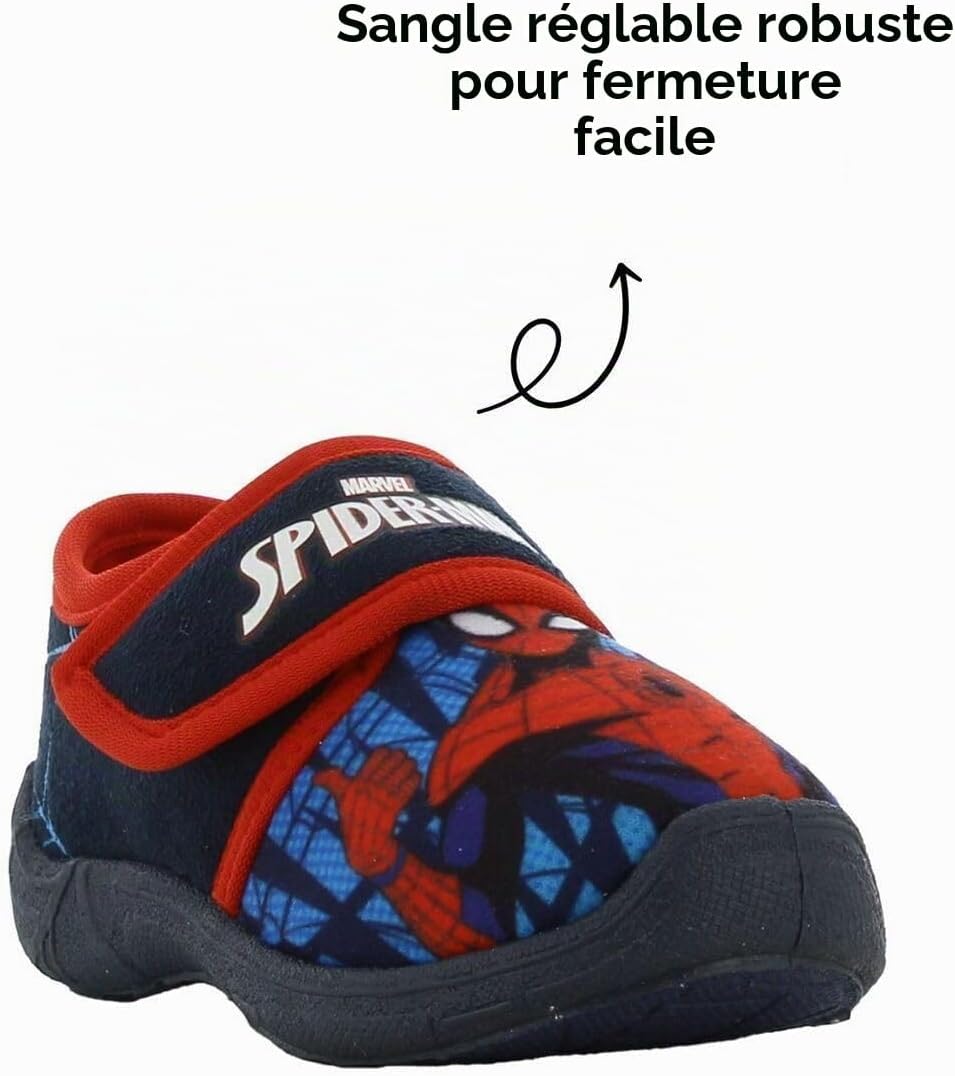 Detalle 1 de Leomil Spiderman-pantoffels voor jongens met klittenband en EVA-zool