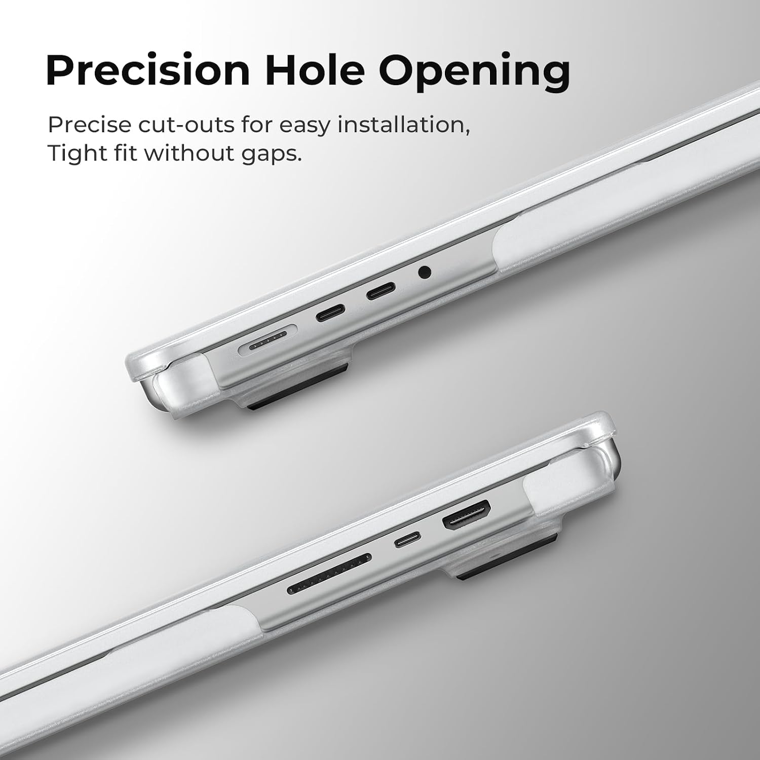 Detalle de BlueSwan Matte Anti-fingerprint PP Case for 14-inch MacBook Pro (Compatible Models A3426/A3427/A3434 etc.) in Frosted White