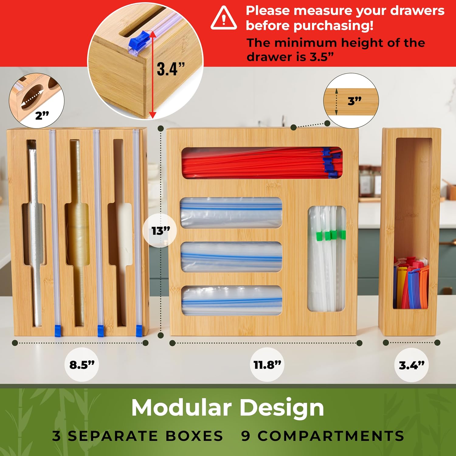 Detalle de Kitchen Drawer Organizer 9‑in‑1