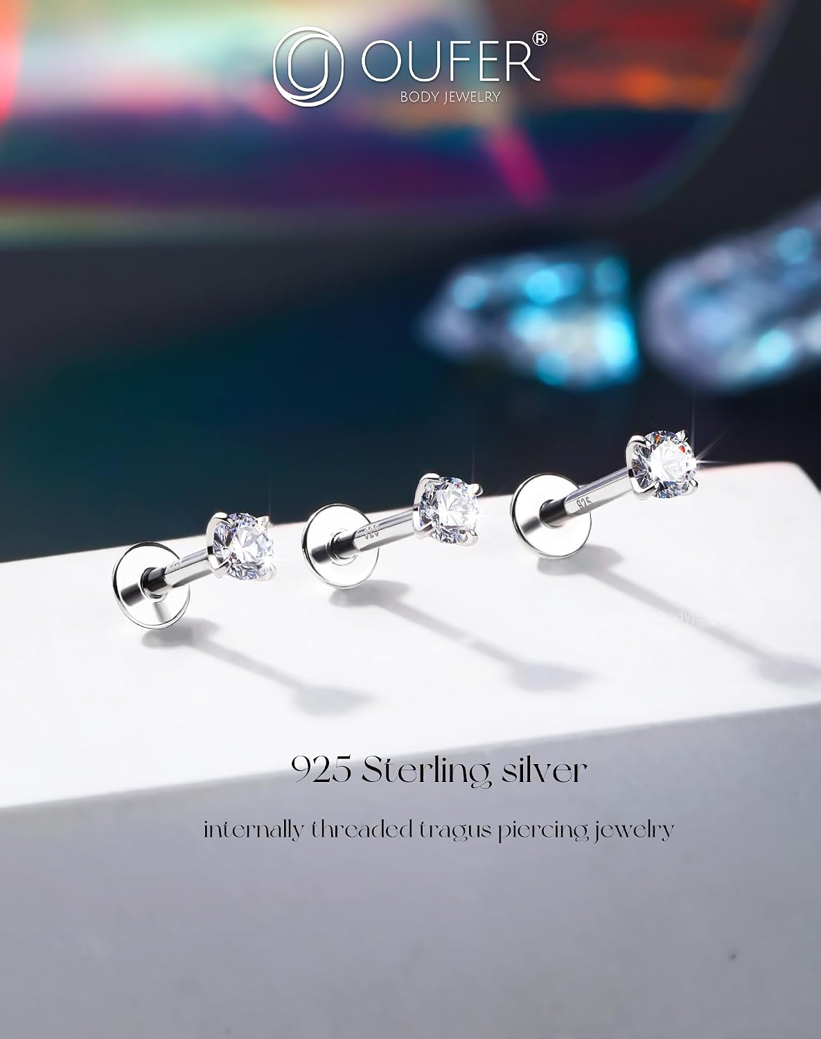 Thumbnail 6 de OUFER 16G Helix Argent 925 Zircon 3 mm