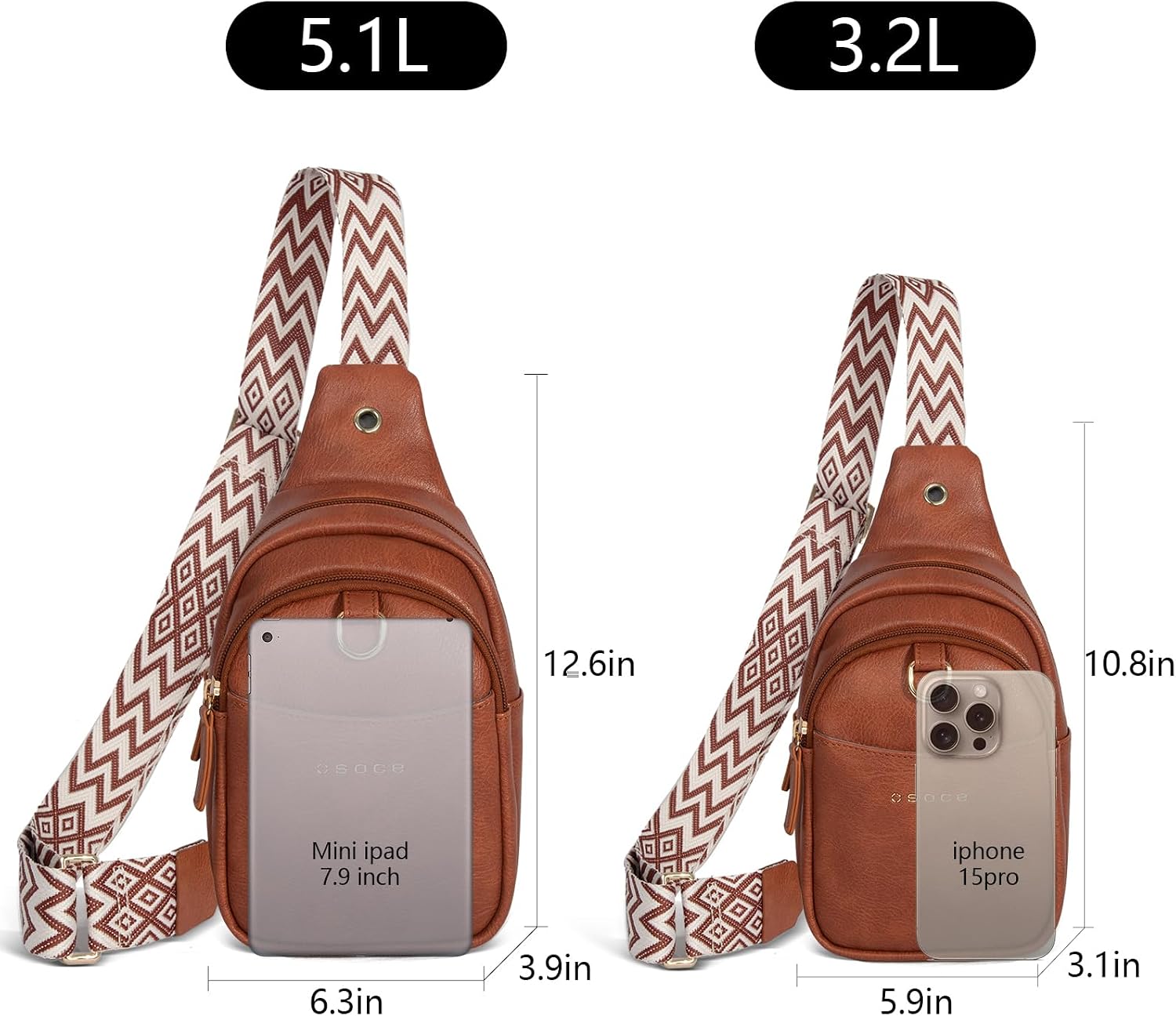 Thumbnail 3 de OSOCE Crossbody Bag Leather 315g