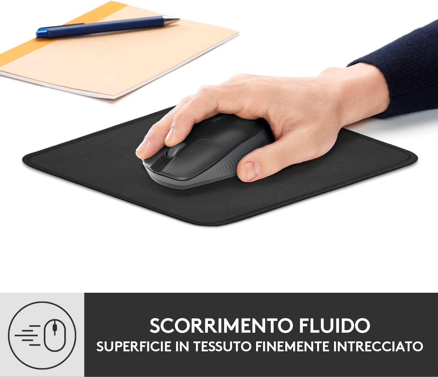 Detalle 2 de Logitech Mouse Pad Studio Series: tappetino in tessuto resistente con superficie liscia