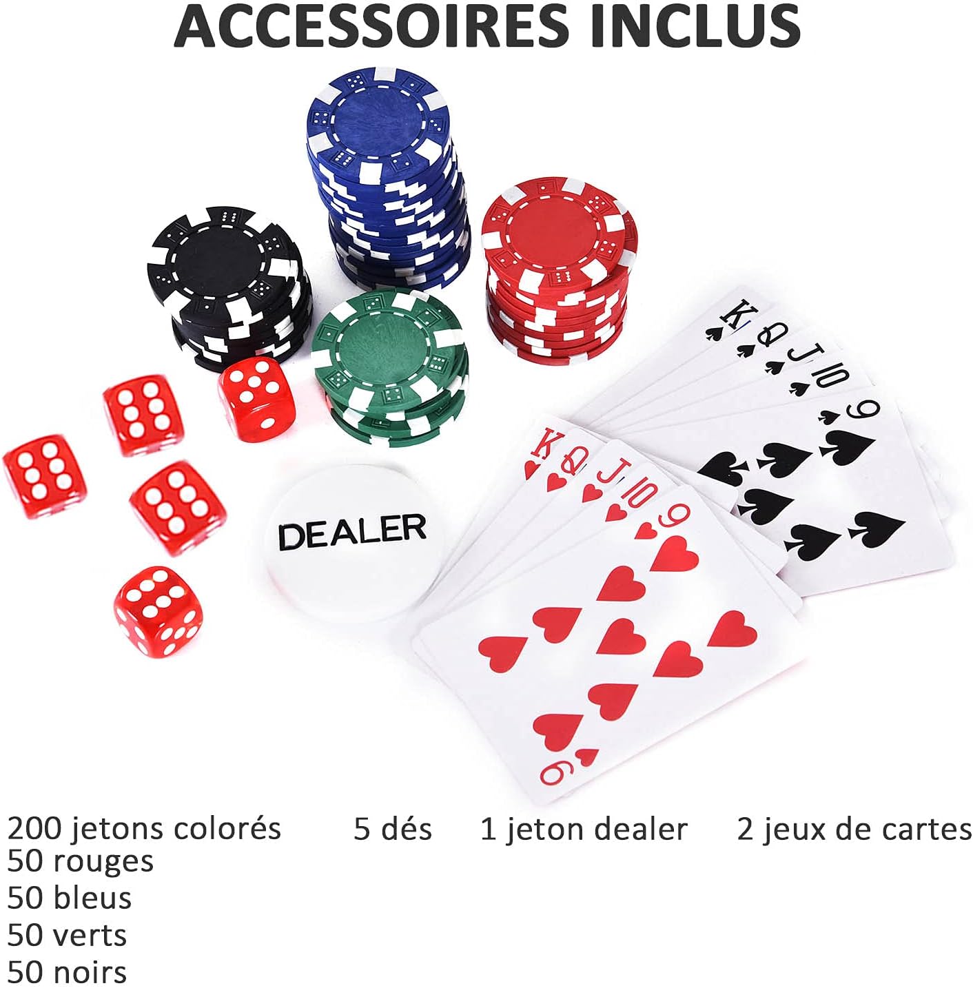 Thumbnail 3 de Mallette de Poker HOMCOM Coffret de Poker Complet – 200 jetons et accessoires en aluminium