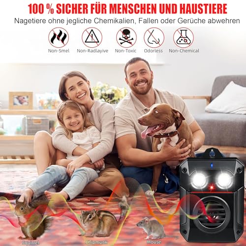 Thumbnail 8 de Elezenioc Marderabwehr – Ultraschall + Blitzlicht für Auto, Dachboden, Garten