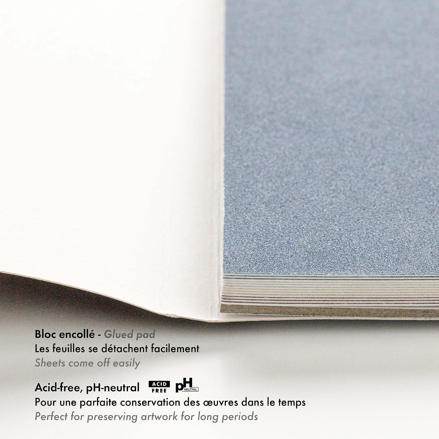 Detalle de Clairefontaine Pastelmat Pastel Card Pad No.4 (12 Sheets) 360gsm, 24 x 30cm – Assorted Colours