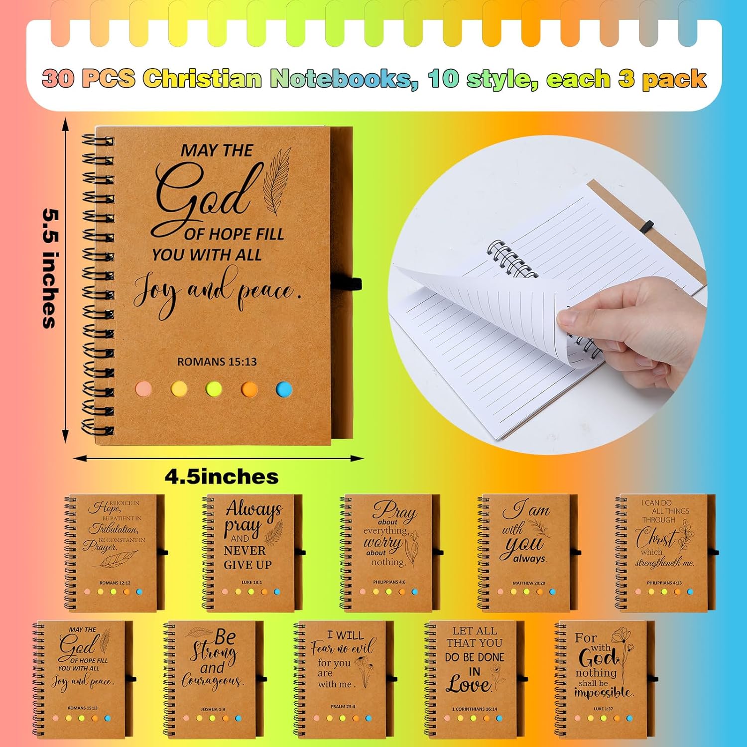 Detalle 2 de Zhanmai 30 Sets Bulk Spiral Notebooks 4.5x5.5📓