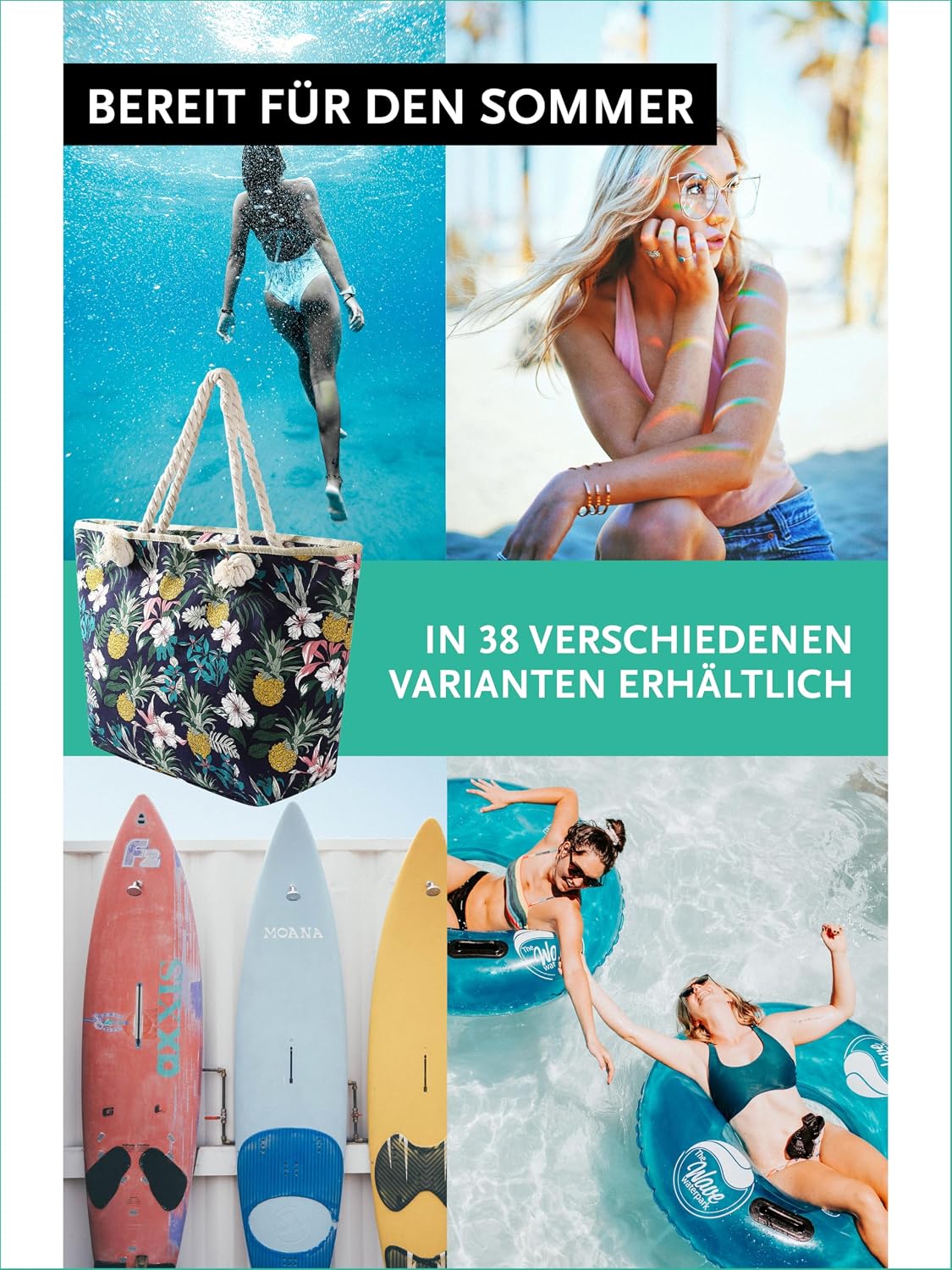 Detalle 1 de Strandtasche DonDon XXL Shopper 58 x 38 x 18