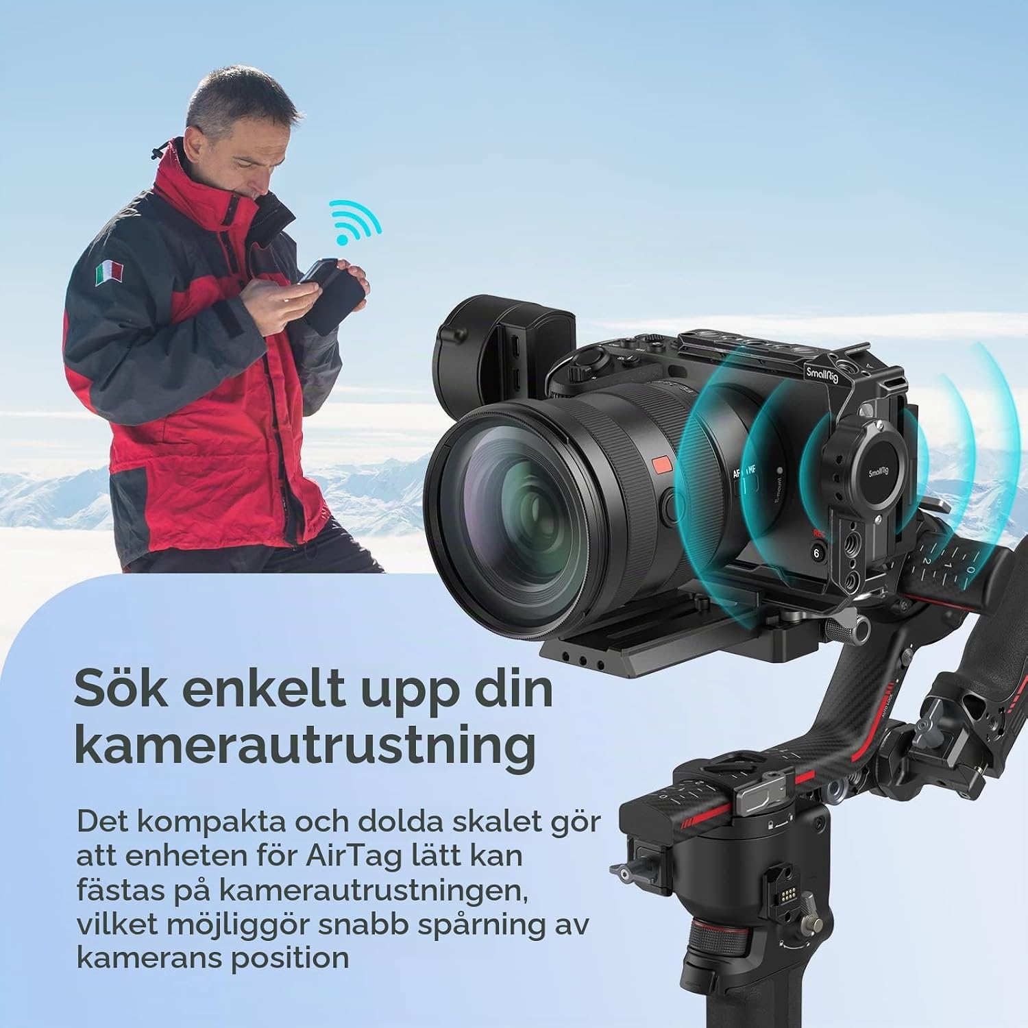 Detalle 2 de SMALLRIG MD4149 AirTag-hållare för kamera med dubbla 1/4"-20-fästen